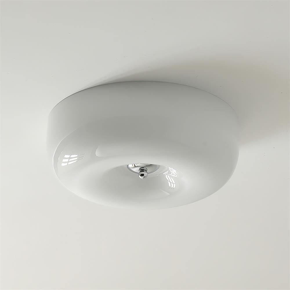Deckenleuchte aus Glas mit schwebendem Spiralmuster, 3 Größen, integrierte LED, Chromoberfläche, warmweiß, Wohnzimmer | Sansoti