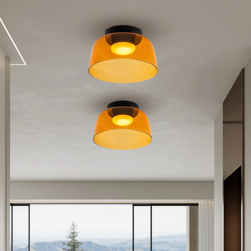 Design-Glas-Deckenlampe mit geschichteter Struktur — Elegantes Lichtspiel für Esszimmer, Wohnzimmer und Schlafzimmer | Sansoti