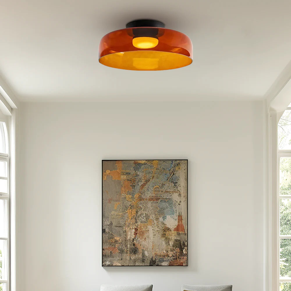 Design-Glas-Deckenlampe mit geschichteter Struktur — Elegantes Lichtspiel für Esszimmer, Wohnzimmer und Schlafzimmer | Sansoti