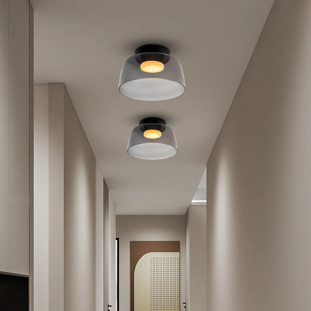 Design-Glas-Deckenlampe mit geschichteter Struktur — Elegantes Lichtspiel für Esszimmer, Wohnzimmer und Schlafzimmer | Sansoti