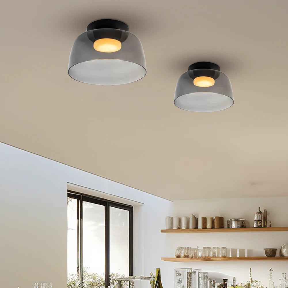 Design-Glas-Deckenlampe mit geschichteter Struktur — Elegantes Lichtspiel für Esszimmer, Wohnzimmer und Schlafzimmer | Sansoti