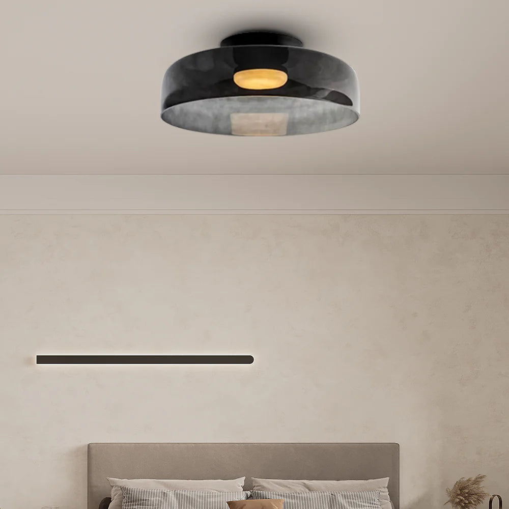 Design-Glas-Deckenlampe mit geschichteter Struktur — Elegantes Lichtspiel für Esszimmer, Wohnzimmer und Schlafzimmer | Sansoti