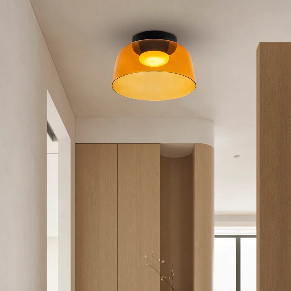 Design-Glas-Deckenlampe mit geschichteter Struktur — Elegantes Lichtspiel für Esszimmer, Wohnzimmer und Schlafzimmer | Sansoti
