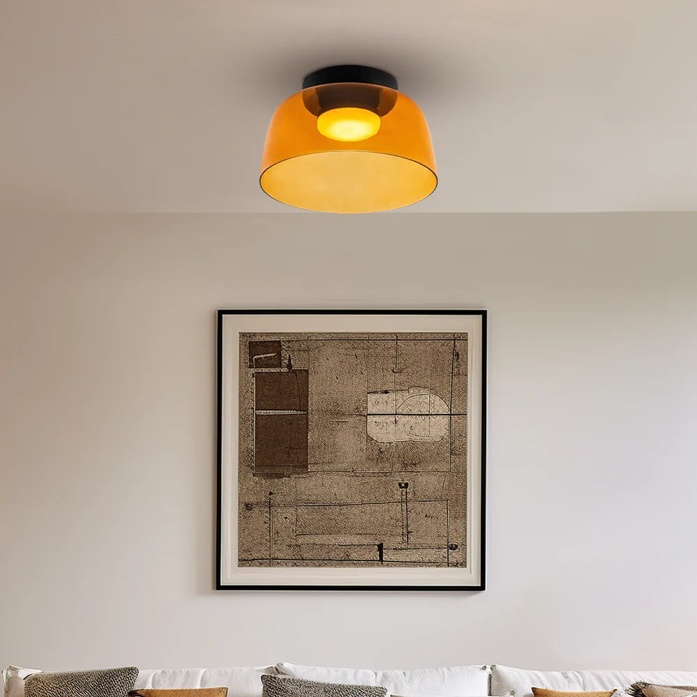 Design-Glas-Deckenlampe mit geschichteter Struktur — Elegantes Lichtspiel für Esszimmer, Wohnzimmer und Schlafzimmer | Sansoti
