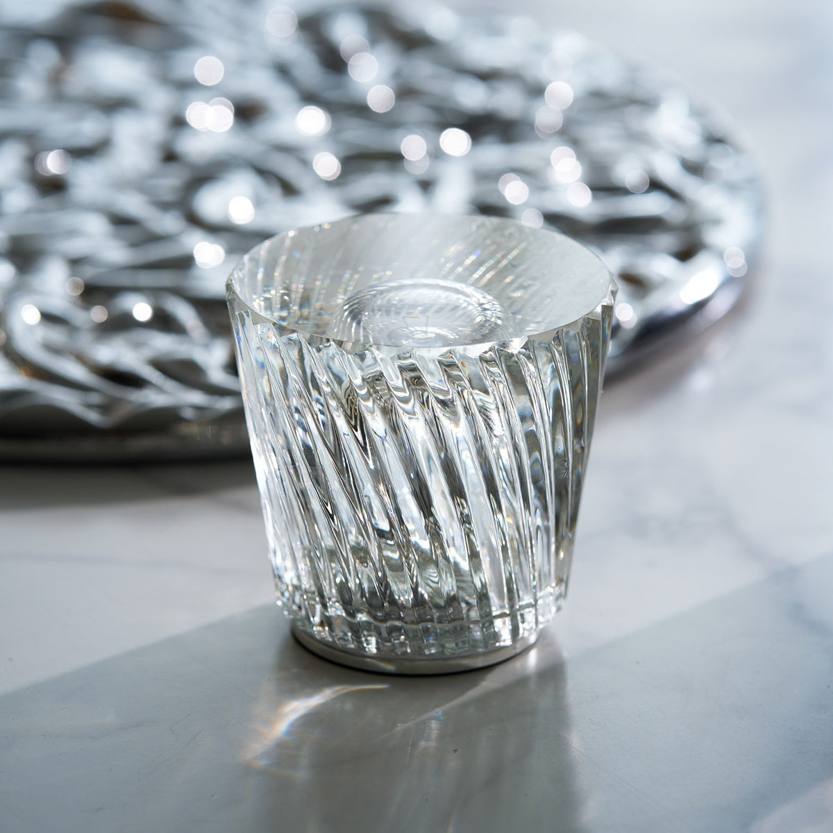 Diamond Crystal Table Lamp with Built-in Battery – Wireless & Dimmable – Ø 8.2 cm × H 9 cm | Sansoti