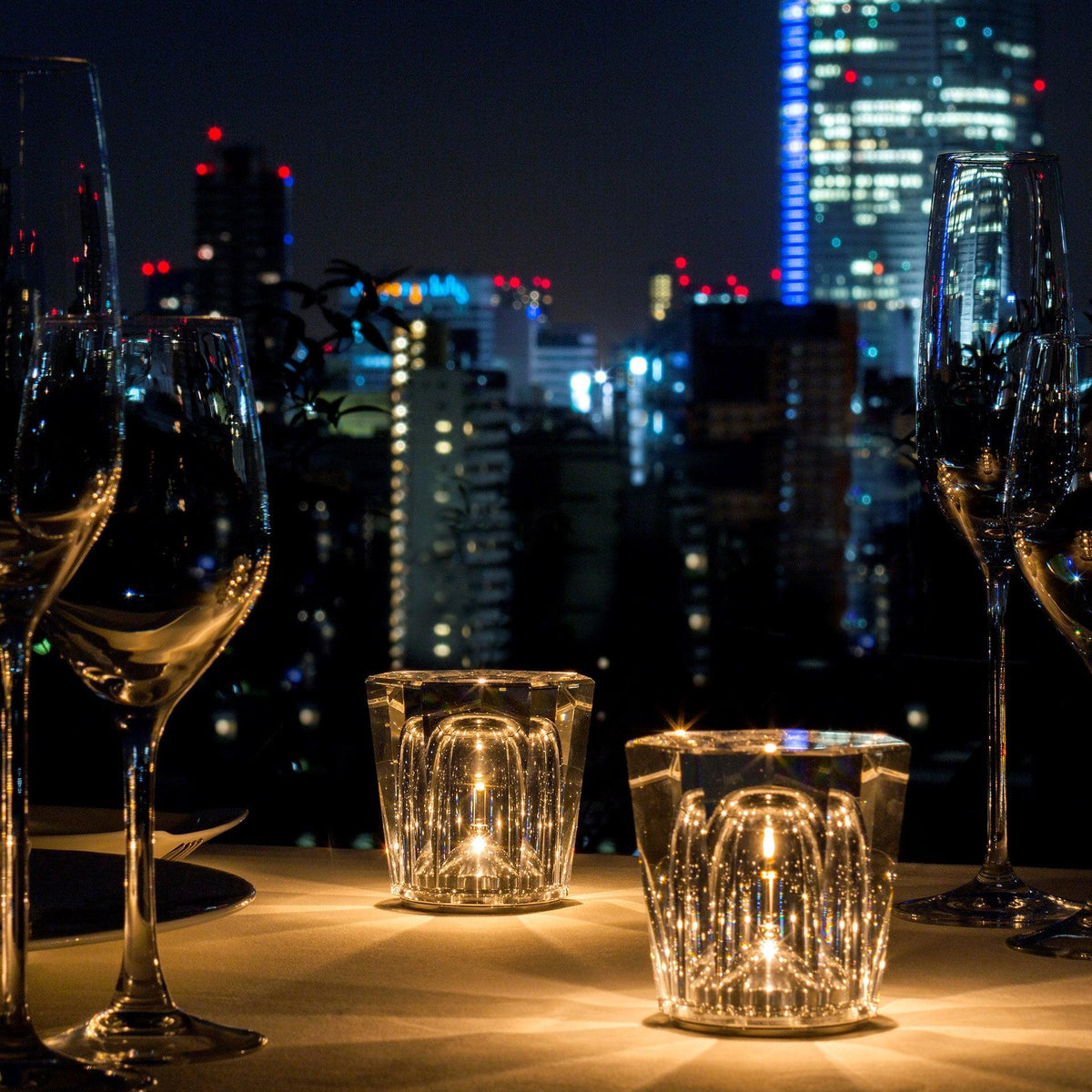 Diamond Crystal Table Lamp with Built-in Battery – Wireless & Dimmable – Ø 8.2 cm × H 9 cm | Sansoti