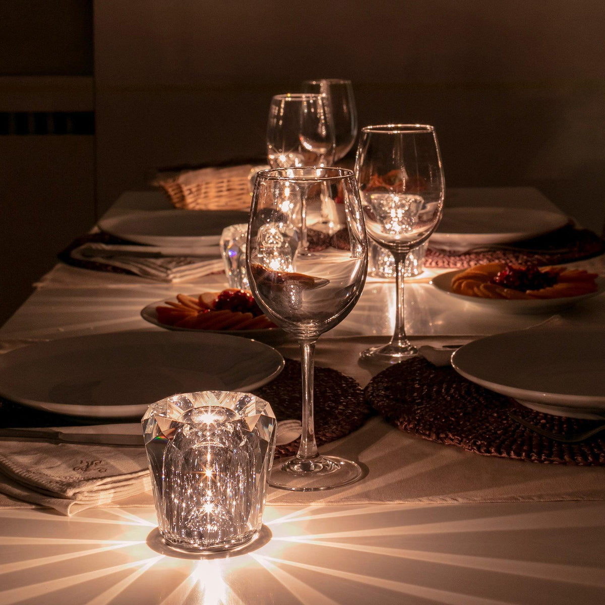 Diamond Crystal Table Lamp with Built-in Battery – Wireless & Dimmable – Ø 8.2 cm × H 9 cm | Sansoti
