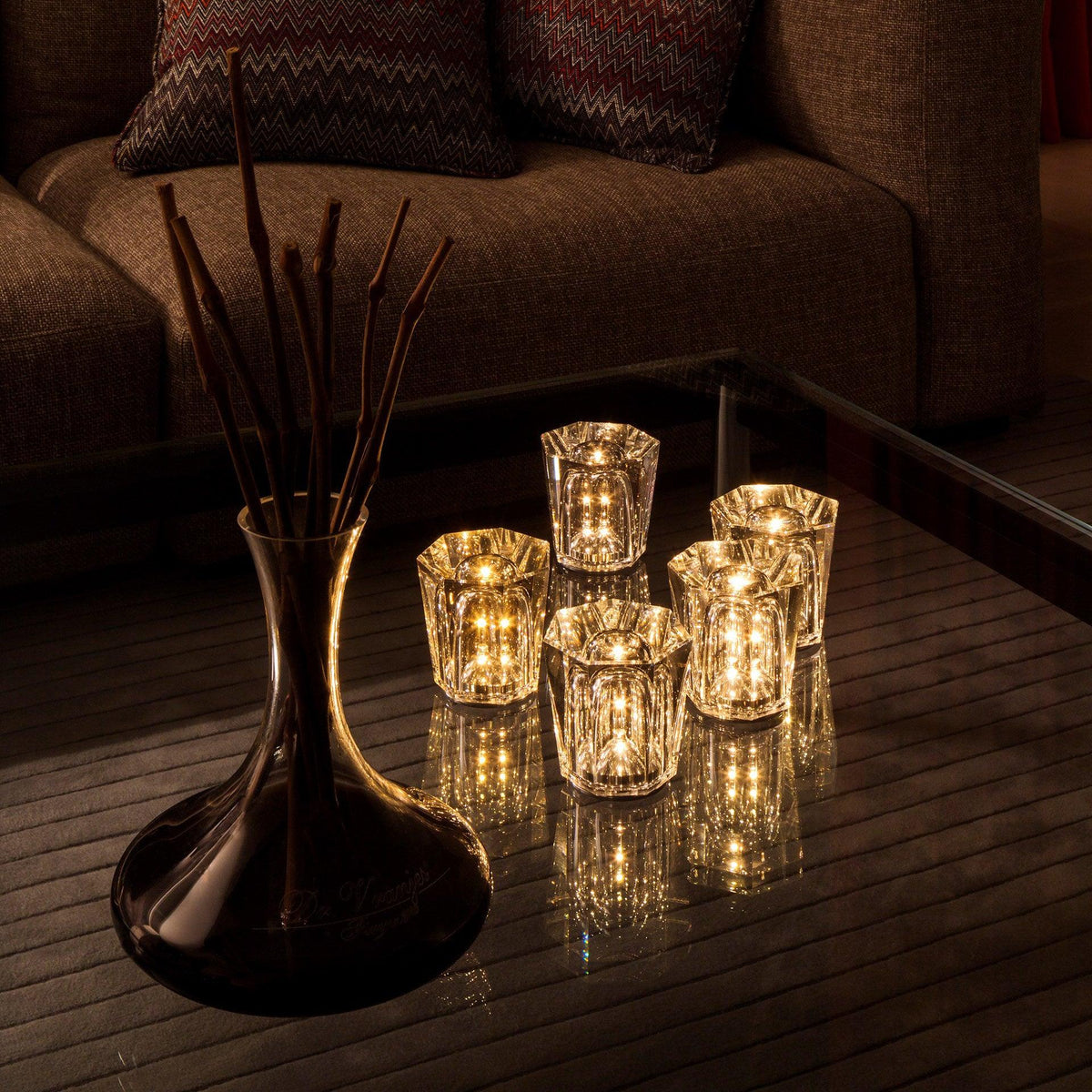 Diamond Crystal Table Lamp with Built-in Battery – Wireless & Dimmable – Ø 8.2 cm × H 9 cm | Sansoti