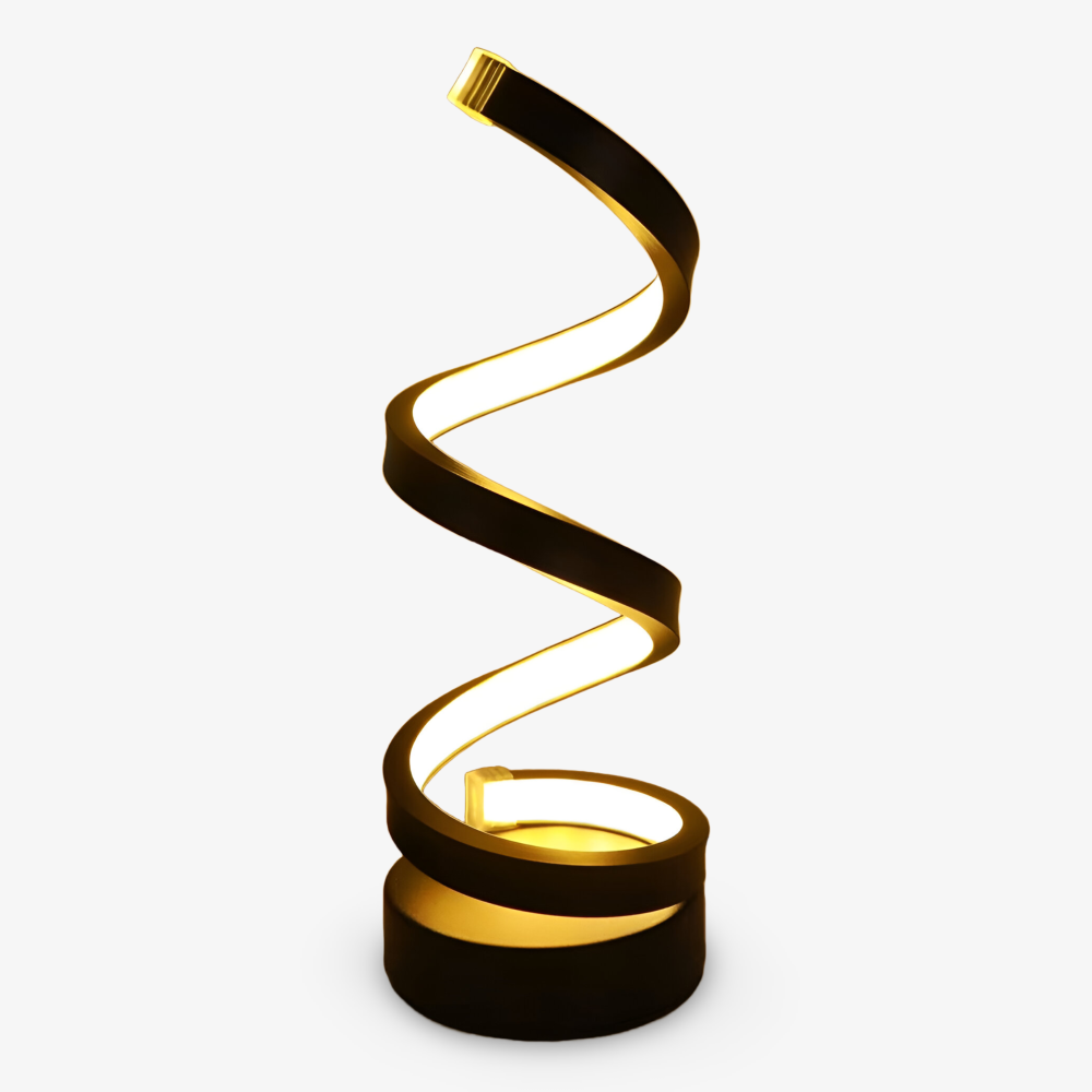 Table Lamp LED Spiral Dimmable 3 Light Colors USB Aluminum Black | Sansoti