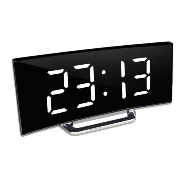 Digitale LED-Wecker mit gebogenem Display – Automatische Lichtsteuerung & großes Display | Sansoti