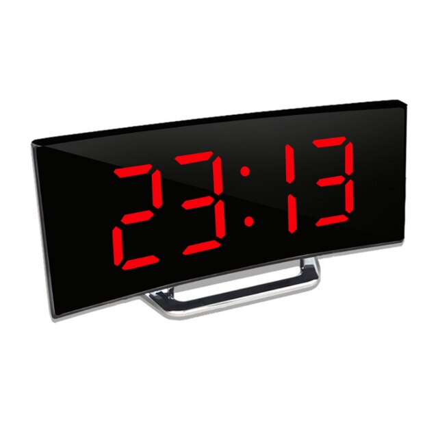 Digitale LED-Wecker mit gebogenem Display – Automatische Lichtsteuerung & großes Display | Sansoti