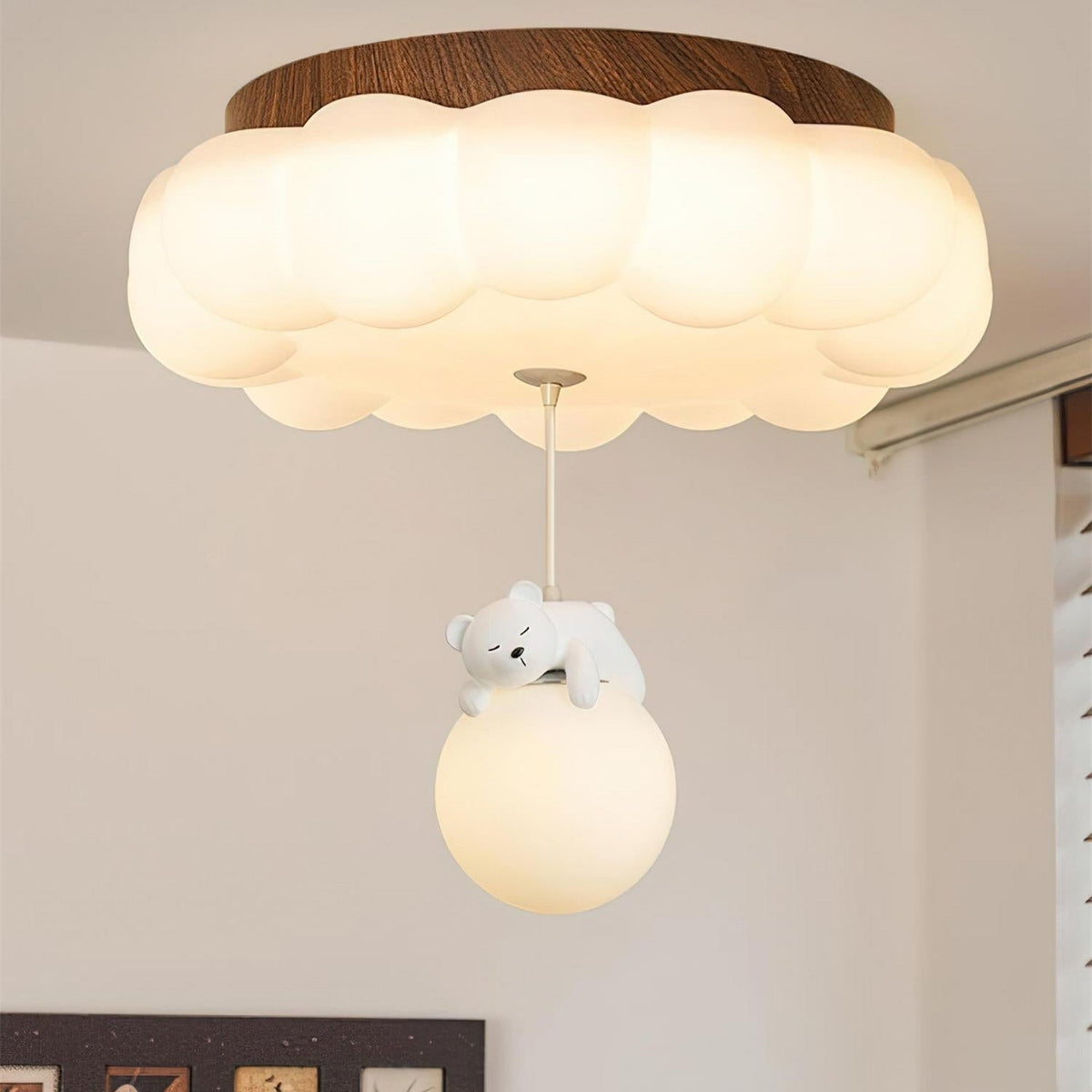 Plafondlamp Kinderkamer Beer Taart Wolk Acryl Warm Licht Inbouw Decoratief Hangende Knuffel Slaapkamer 5-10m² | Sansoti