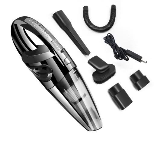 Wireless Crumb Vacuum Car Vacuum Cleaner 120W Suction Power Handheld Vacuum with Attachments for Wet and Dry Use Compact Rechargeable Design | Sansoti
