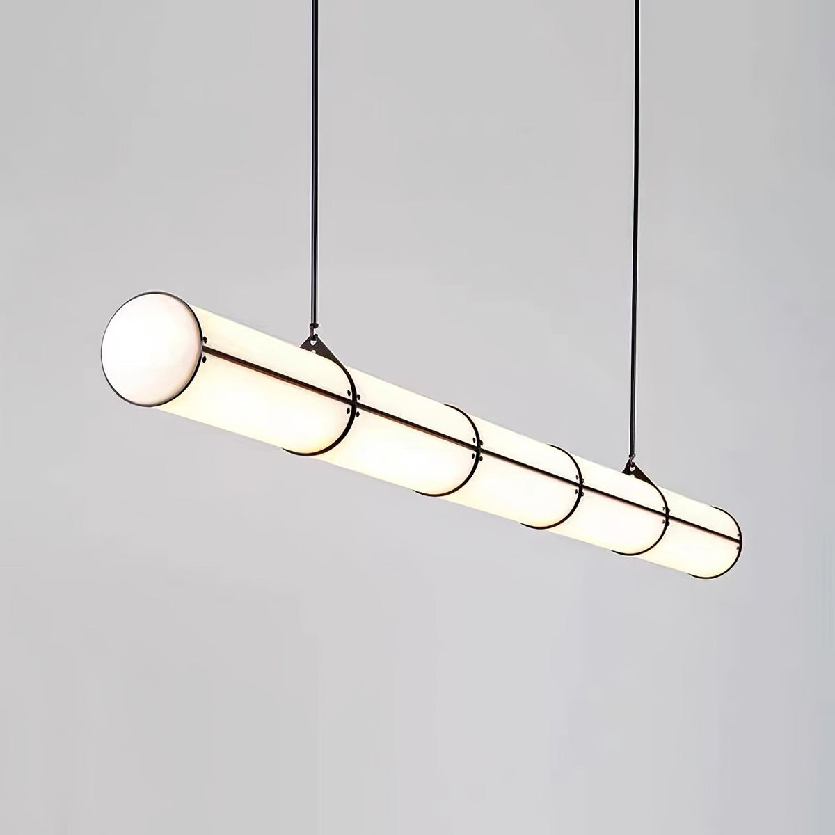 Endless Cylindrical Pendant Light, Modern Linear Lighting for Dining Table and Living Room, Integrated LED Floating Light Line, Architectural Lighting