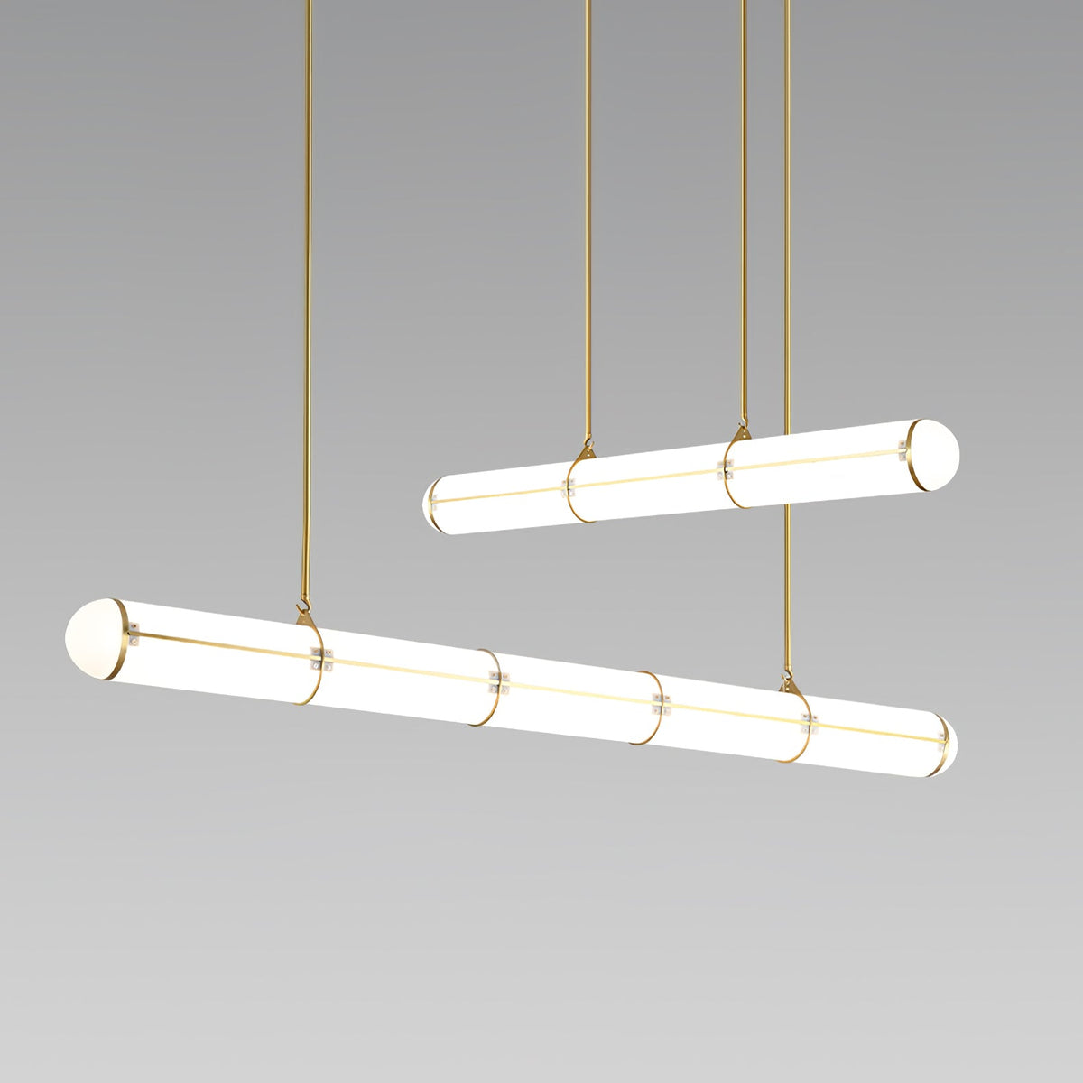 Endless Cylindrical Pendant Light, Modern Linear Lighting for Dining Table and Living Room, Integrated LED Floating Light Line, Architectural Lighting