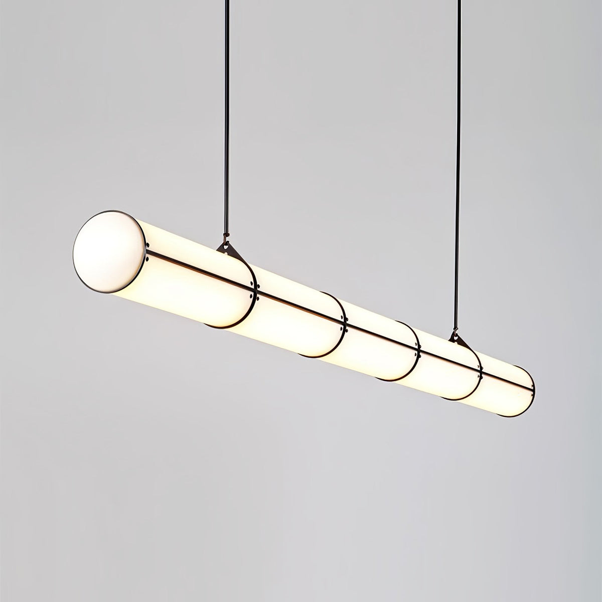 Endless Cylindrical Pendant Light, Modern Linear Lighting for Dining Table and Living Room, Integrated LED Floating Light Line, Architectural Lighting