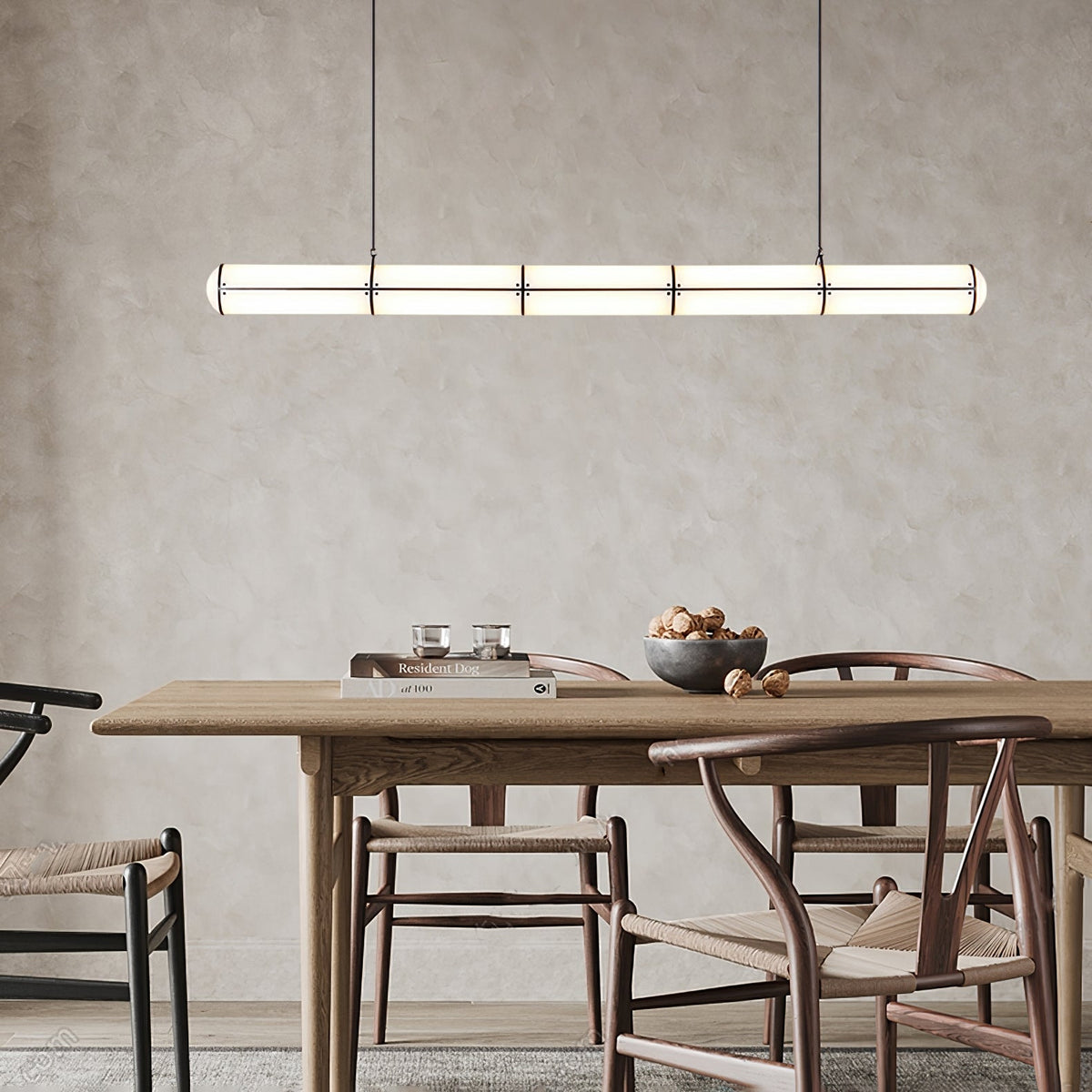 Endless Cylindrical Pendant Light, Modern Linear Lighting for Dining Table and Living Room, Integrated LED Floating Light Line, Architectural Lighting