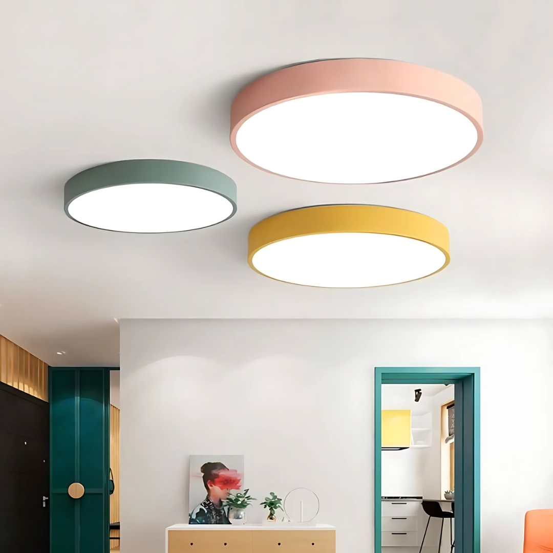 Deckenlampe Rund Holz Skandinavisch LED Warmes Licht Acryl Natürliches Design | Sansoti