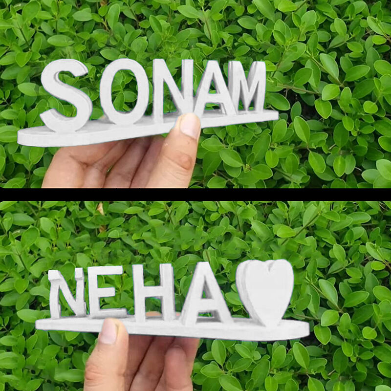 Personalized Nameplate with Two Names – Unique Relationship Gift with Hearts & Colorful Details | Sansoti