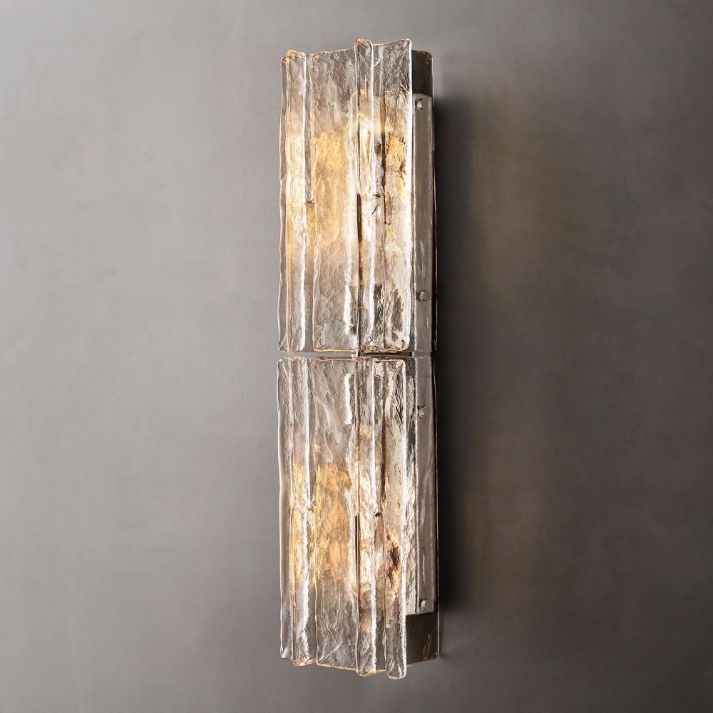 Glazen Wandlamp Geometrisch Staal Helder Glas Wandverlichting Modern Design Woonkamer Slaapkamer Sfeer | Sansoti