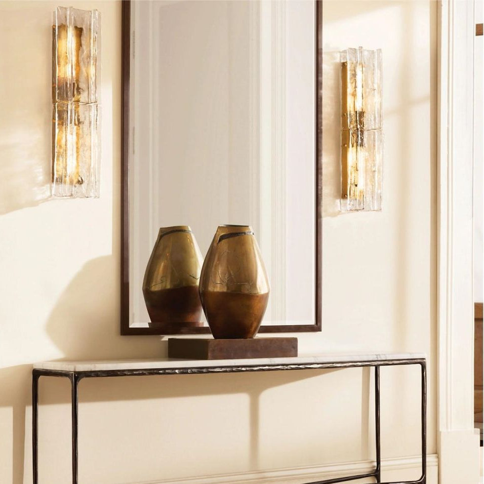 Glazen Wandlamp Geometrisch Staal Helder Glas Wandverlichting Modern Design Woonkamer Slaapkamer Sfeer | Sansoti