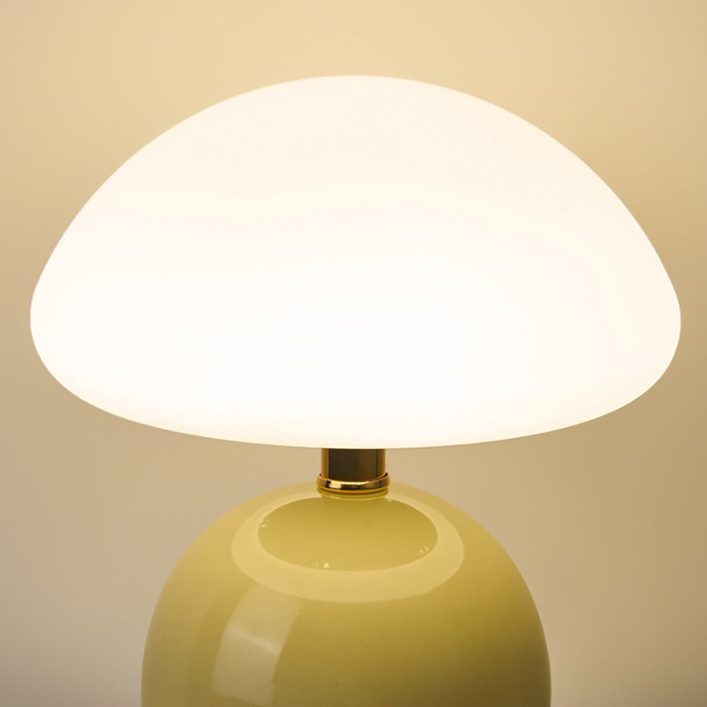 Ceramic Table Lamp with Rotomold Shade - Warm White LED 3000K - Ø 20 cm - Scandinavian Design Lamp | Sansoti