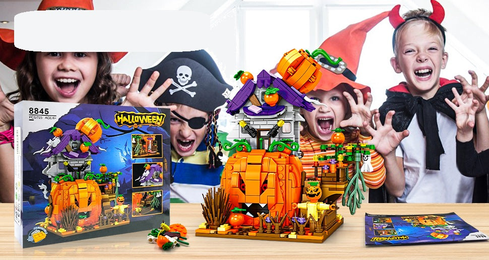 Bouwblokken Spookhuis Multicolor ABS Bouwpakket Huisje 687-762 Onderdelen Halloween Decoratie Speelgoed | Sansoti