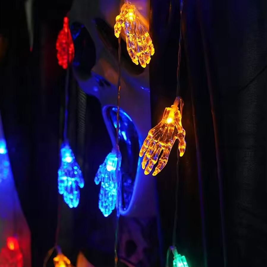 LED String Lights Skeleton Hands Halloween 1.5-3m Indoor Outdoor Ambient Lighting Party Decoration Spooky Theme Party | Sansoti