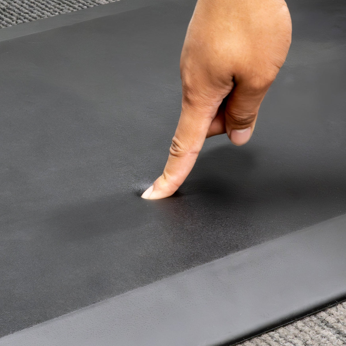 Alfombra antifatiga para escritorio de pie, negra, espuma de PU, ergonómica y antideslizante, 4 tamaños