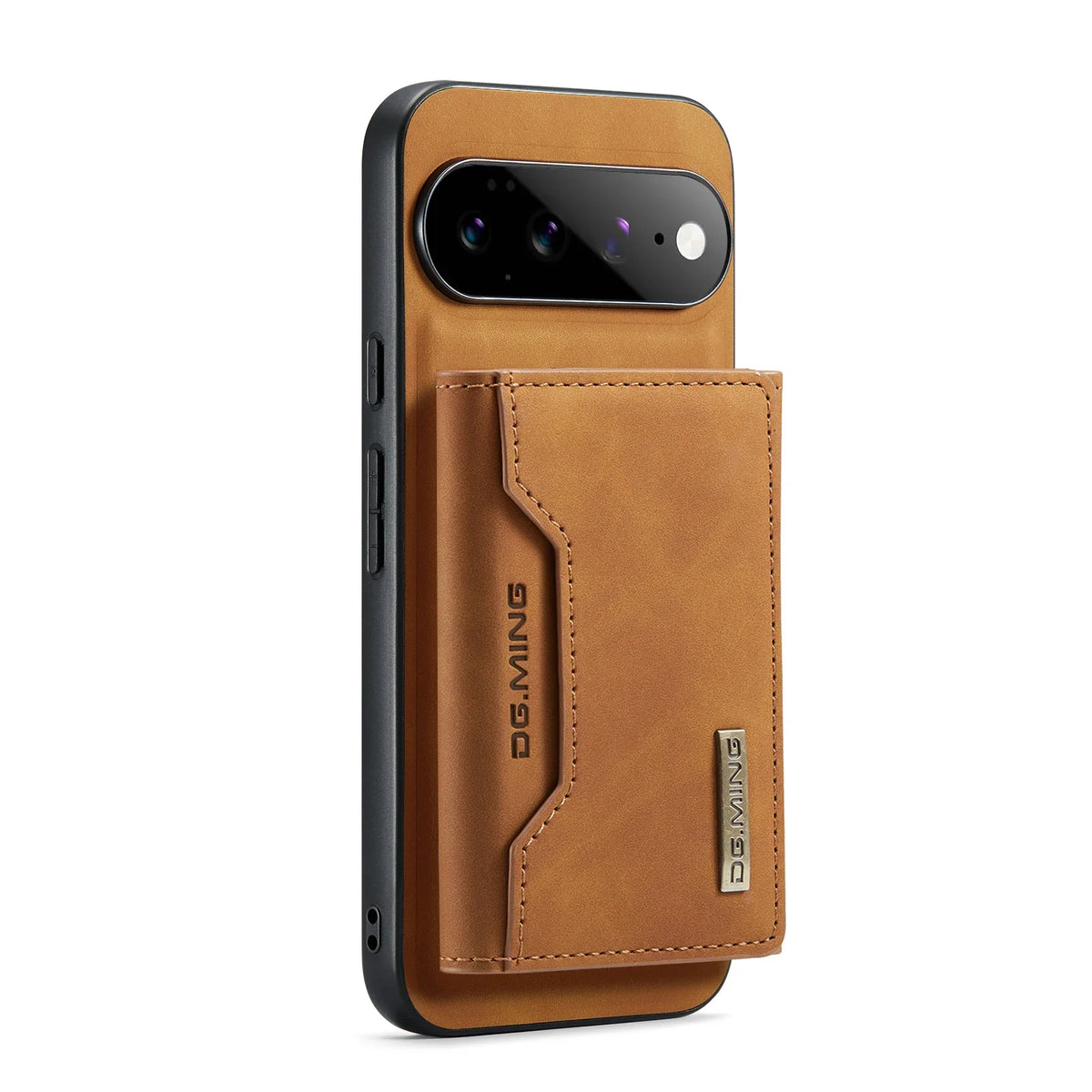 Odłączany skórzany portfel z etui do Google Pixel, zapinany magnetycznie, z miejscami na karty, brązowy lub czarny, akcesorium do smartfona | Sansoti