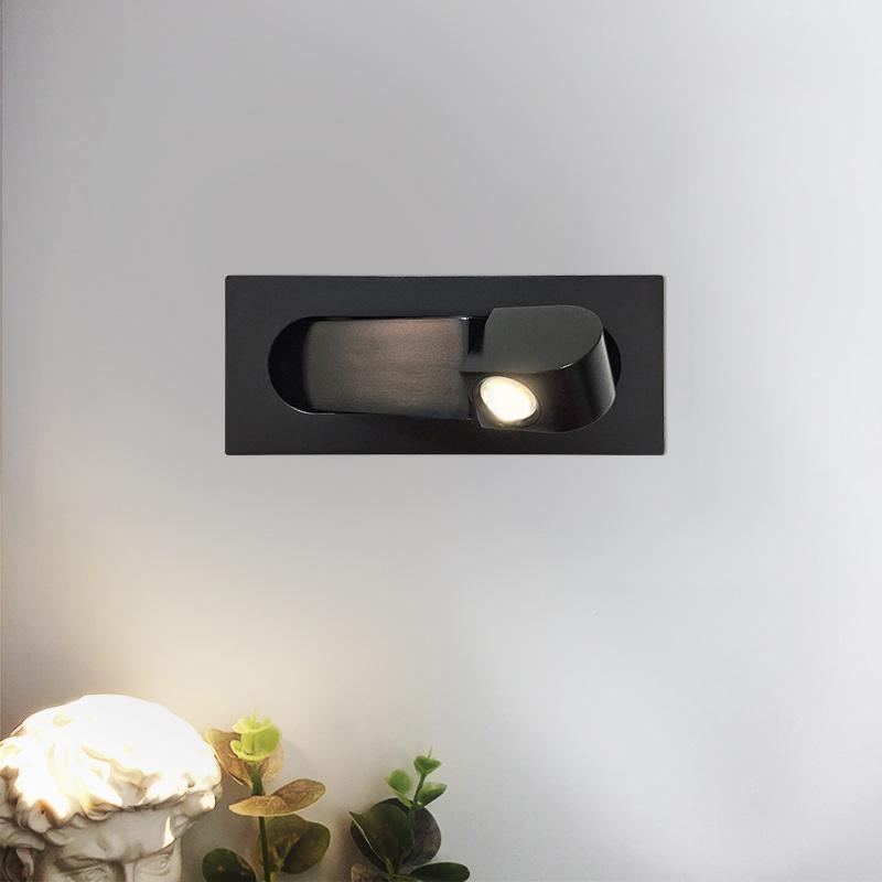 LED wall light with hidden switch – press to turn on, press to turn off – adjustable head for reading light beside the bed | Sansoti