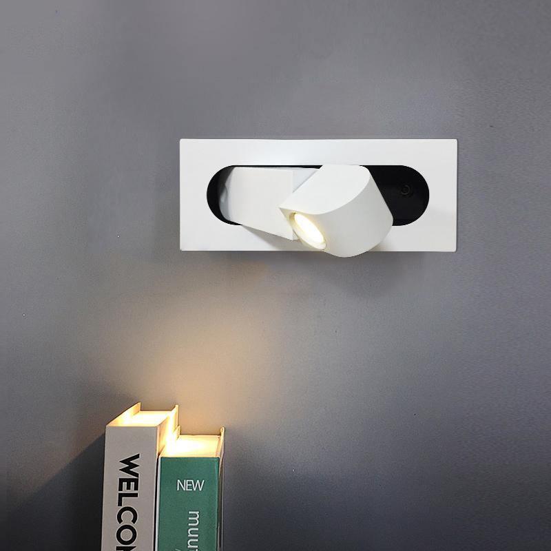LED wall light with hidden switch – press to turn on, press to turn off – adjustable head for reading light beside the bed | Sansoti