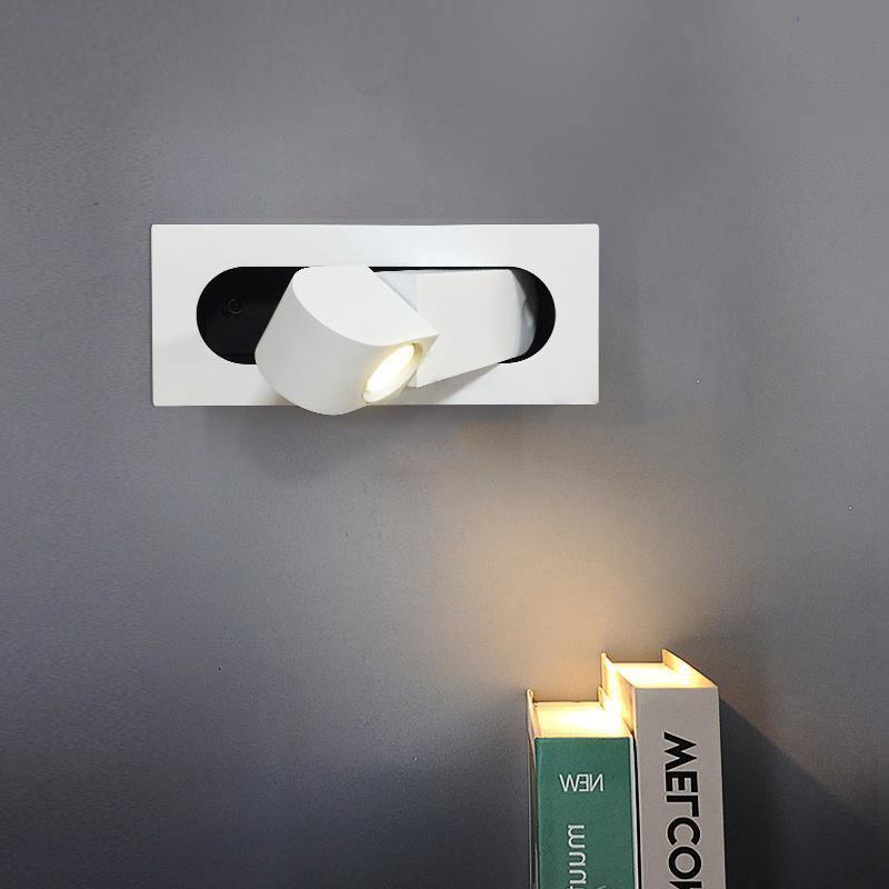 LED wall light with hidden switch – press to turn on, press to turn off – adjustable head for reading light beside the bed | Sansoti