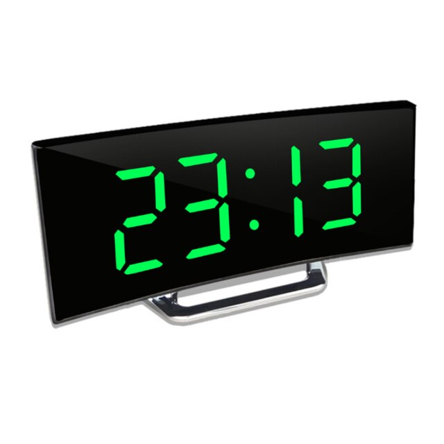 Digital LED Mirror Alarm Clock with Curved Display and Automatic Dimming | CurveClock | Modern Alarm Clock with Day and Night Mode for Bedroom and Office | Sansoti