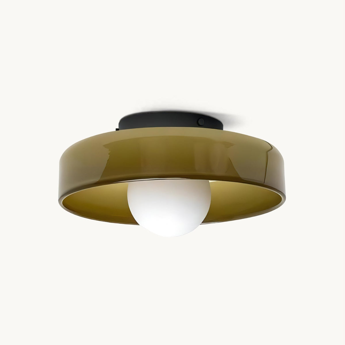 Disc Orb Ceiling Lamp – Modern Glass Lampshade Round Scandinavian Design Brass Base 3 Light Points Warm Light Living Room Bedroom Dining Room | Sansoti