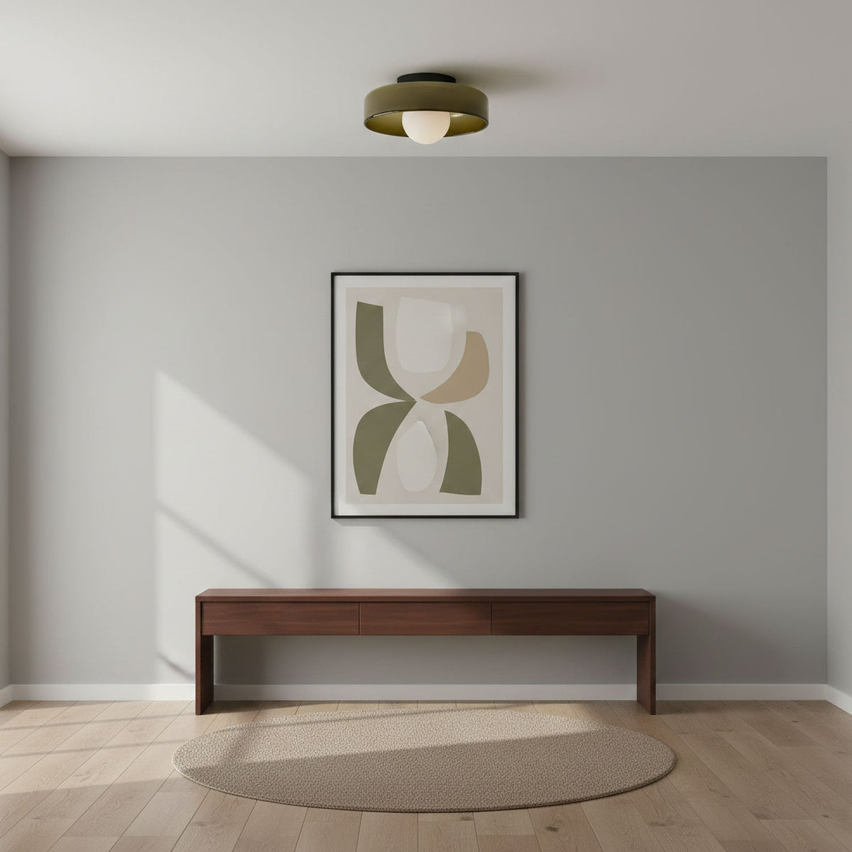 Disc Orb Ceiling Lamp – Modern Glass Lampshade Round Scandinavian Design Brass Base 3 Light Points Warm Light Living Room Bedroom Dining Room | Sansoti