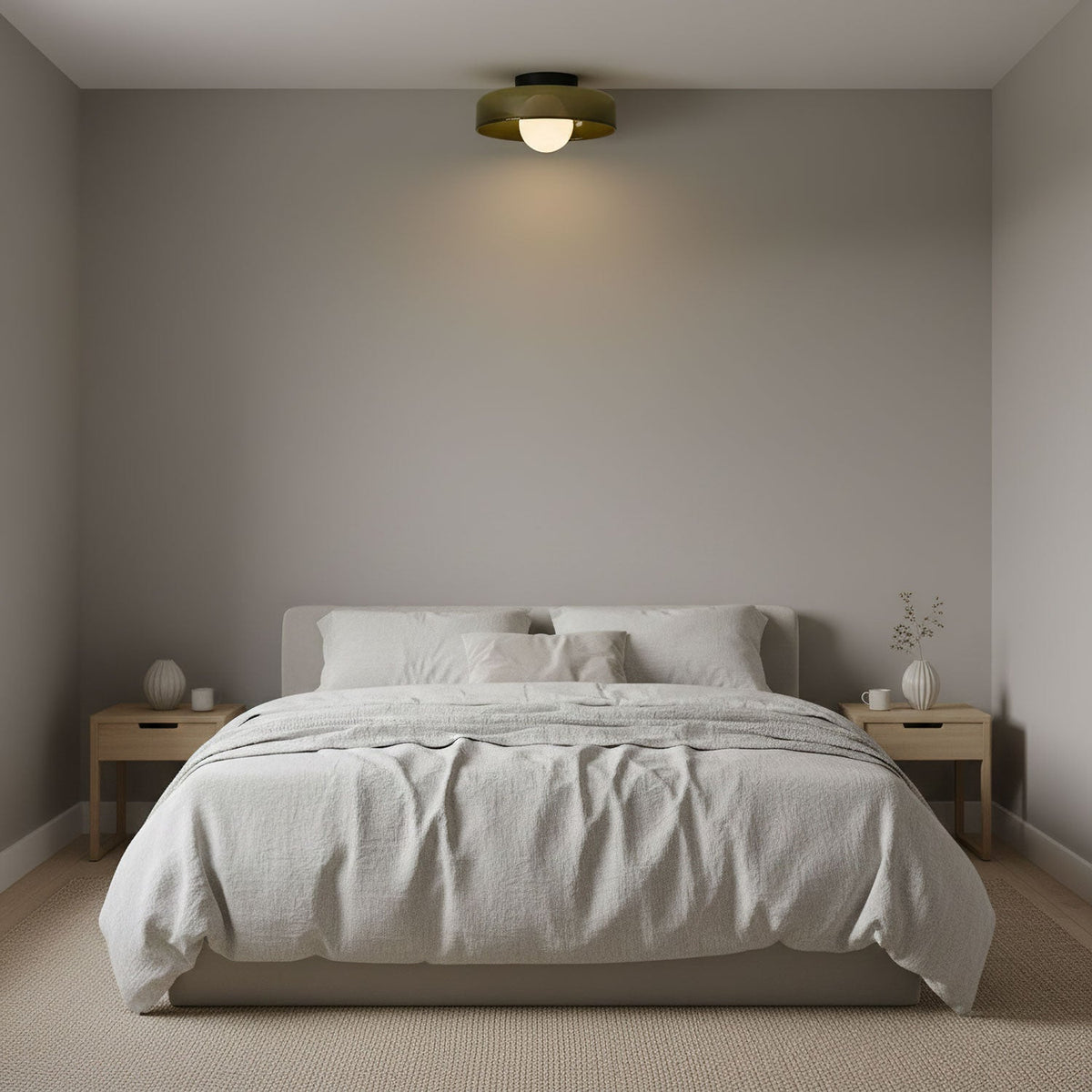 Disc Orb Ceiling Lamp – Modern Glass Lampshade Round Scandinavian Design Brass Base 3 Light Points Warm Light Living Room Bedroom Dining Room | Sansoti