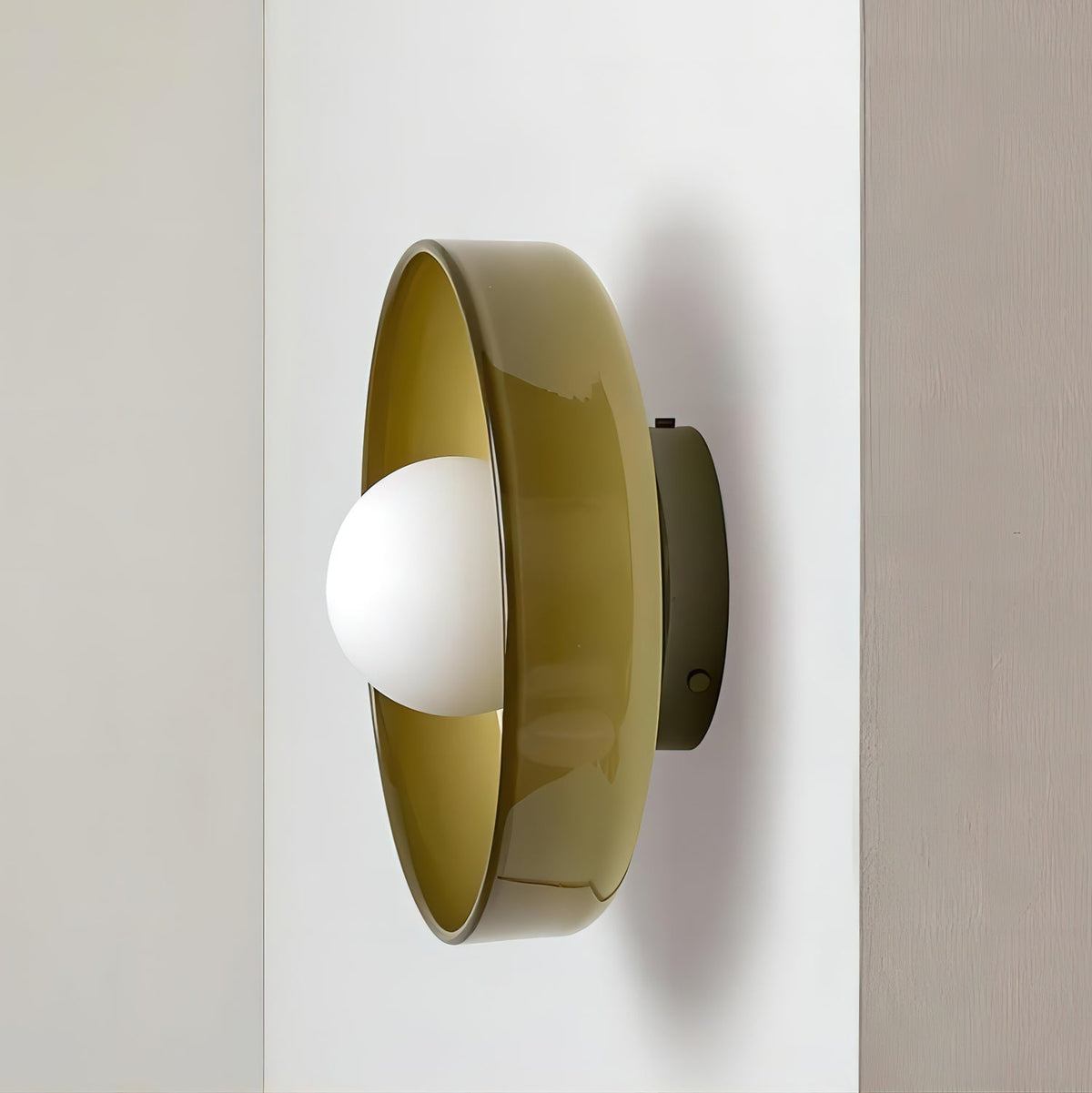 Disc Orb Ceiling Lamp – Modern Glass Lampshade Round Scandinavian Design Brass Base 3 Light Points Warm Light Living Room Bedroom Dining Room | Sansoti
