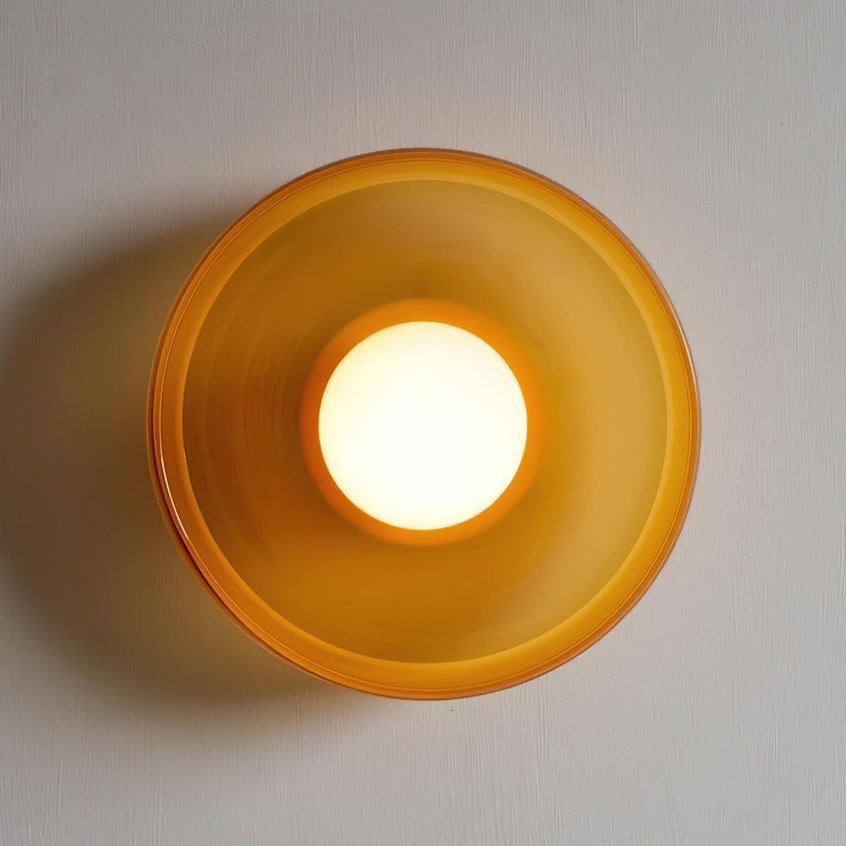 Disc Orb Ceiling Lamp – Modern Glass Lampshade Round Scandinavian Design Brass Base 3 Light Points Warm Light Living Room Bedroom Dining Room | Sansoti