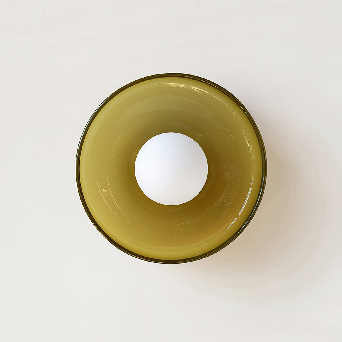 Disc Orb Ceiling Lamp – Modern Glass Lampshade Round Scandinavian Design Brass Base 3 Light Points Warm Light Living Room Bedroom Dining Room | Sansoti