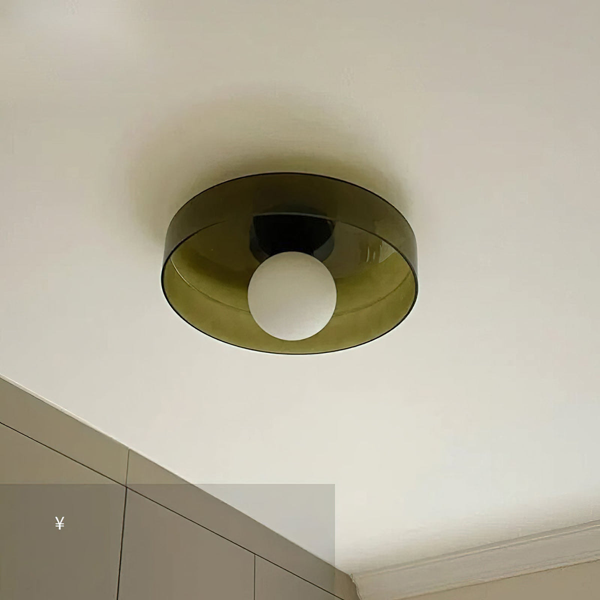 Disc Orb Ceiling Lamp – Modern Glass Lampshade Round Scandinavian Design Brass Base 3 Light Points Warm Light Living Room Bedroom Dining Room | Sansoti