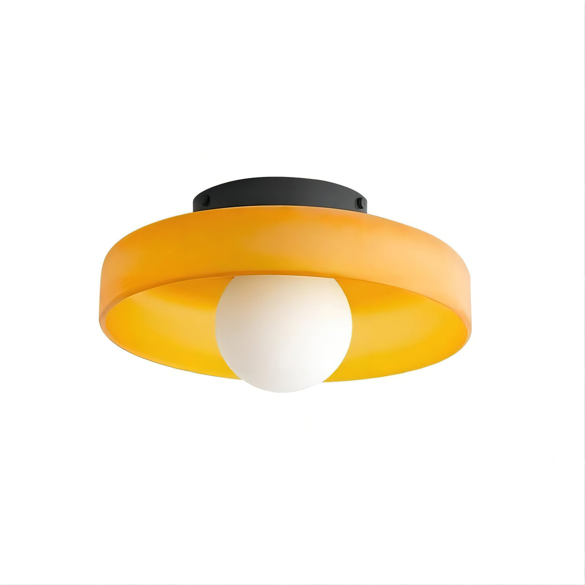 Disc Orb Ceiling Lamp – Modern Glass Lampshade Round Scandinavian Design Brass Base 3 Light Points Warm Light Living Room Bedroom Dining Room | Sansoti