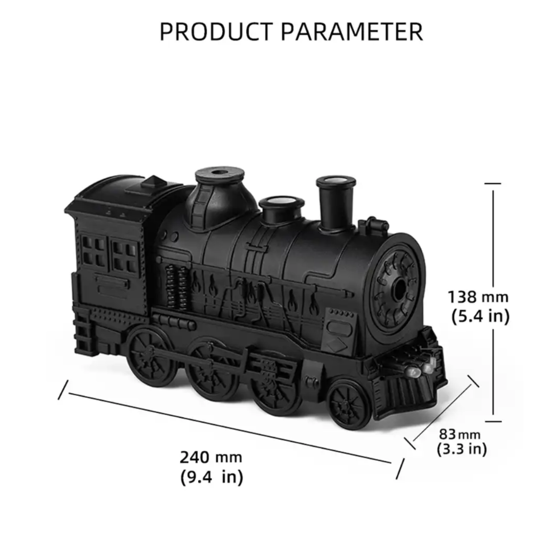 Ultrasonic Train-Shaped Humidifier – Quiet Air Freshener for Bedroom – Compact Mist Sprayer with LED – Portable Mist Maker – Decorative Humidification | Sansoti