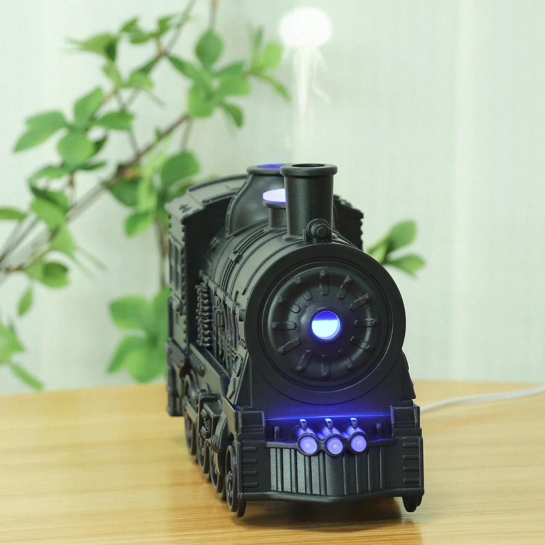 Ultrasonic Train-Shaped Humidifier – Quiet Air Freshener for Bedroom – Compact Mist Sprayer with LED – Portable Mist Maker – Decorative Humidification | Sansoti