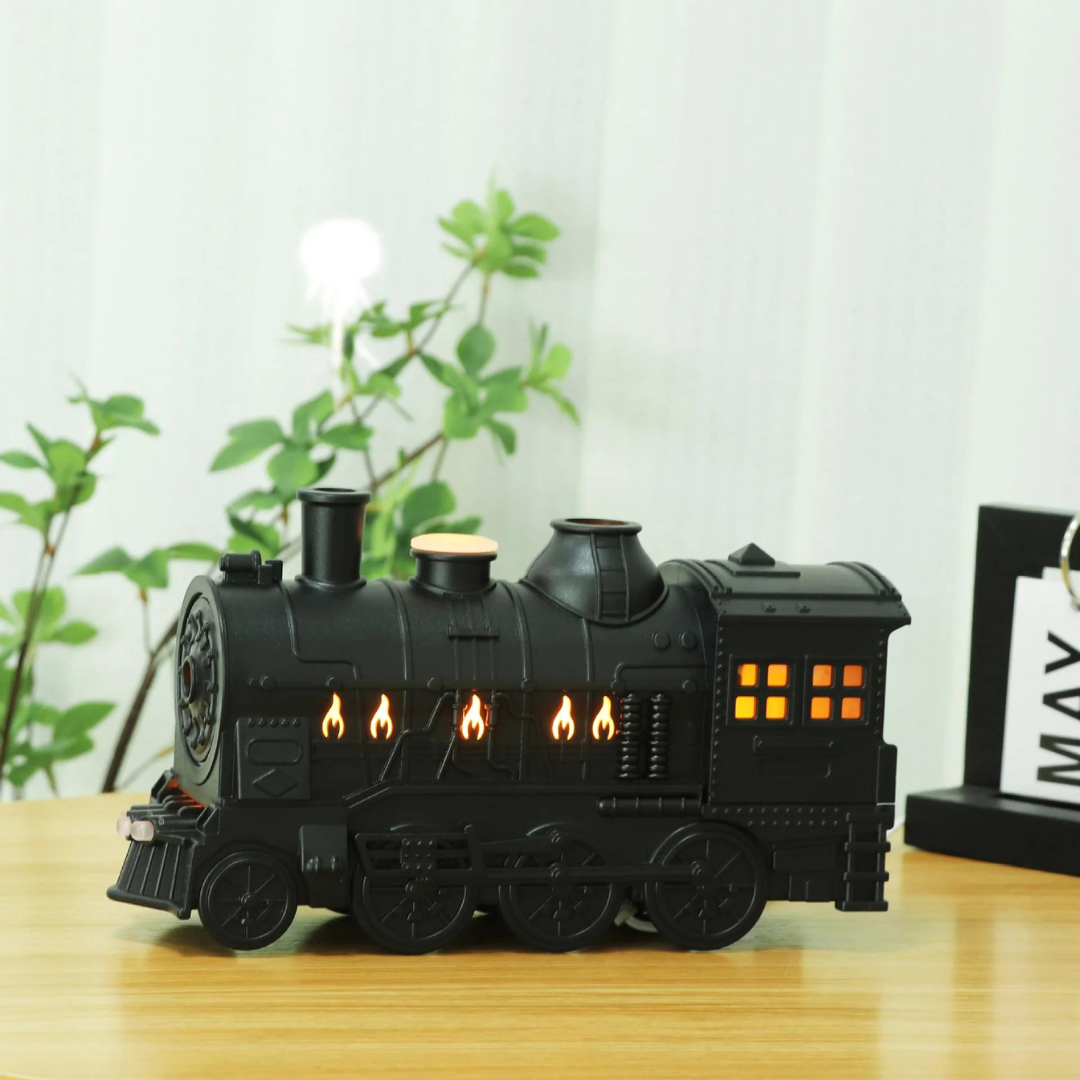 Ultrasonic Train-Shaped Humidifier – Quiet Air Freshener for Bedroom – Compact Mist Sprayer with LED – Portable Mist Maker – Decorative Humidification | Sansoti