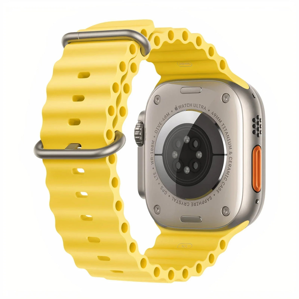 Elastisches Uhrenarmband für Smartwatch 40-49mm Silikon Stretch Band Gelb Blau Weiß Orange Geeignet für Sport Tauchen Alltag Komfortable Passform Auch über Neoprenanzug | Sansoti