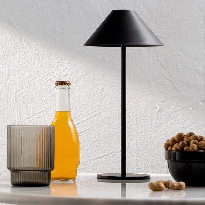 Rechargeable Table Lamp Wireless Dimmable LED 3000K Warm White Indoor Outdoor Touch Control Metal 31cm | Sansoti