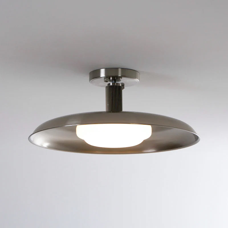 Ceiling Lamp with Hand-Blown Glass Shade and Textured Metal Rosette – Warm Ambient Light for Living Room, Bedroom and Entrance | Sansoti