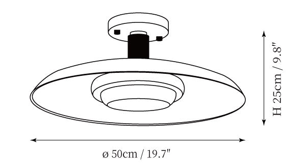 Ceiling Lamp with Hand-Blown Glass Shade and Textured Metal Rosette – Warm Ambient Light for Living Room, Bedroom and Entrance | Sansoti