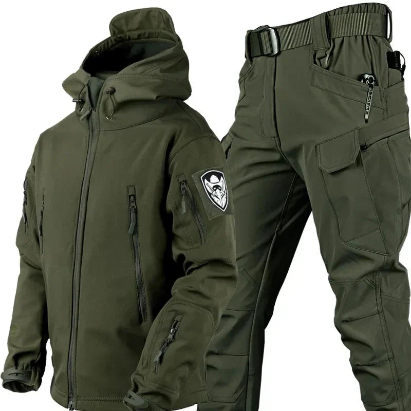 Tactical Outdoor Set for Men Jacket and Trousers Waterproof Windproof Functional for Outdoor Activities | Sansoti